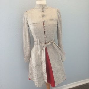 Heart moon star Vintage gold button up coat XS